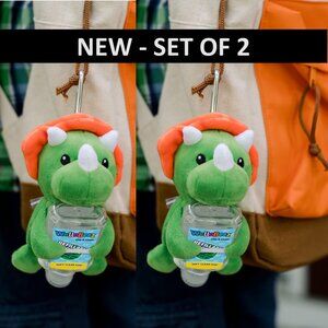 NEW 2X Toy Bundle 5" WelloBeez Dinosaur Hand Sanitizer Bottle Plush Keychain Toy